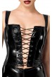 Късо бюстие тип корсет с връзки отпред от PVC Винил на Noir Handmade