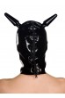 Латексова маска за глава със рога със цип отзад