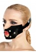 Латексова маска за уста със тапа и дилдо