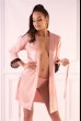 Комплект розова сатенена нощница с гол гръб и халат на LivCo - Marinsani